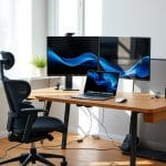 Imagen de oficina en casa creada con inteligencia artificial